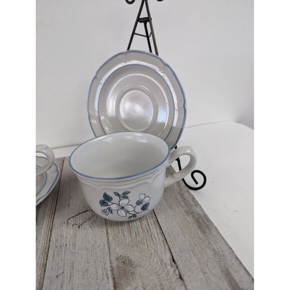 Set of 3 Covington Stoneware Avondale Cups & 3 Saucers Tea Coffee - Picture 2 of 9